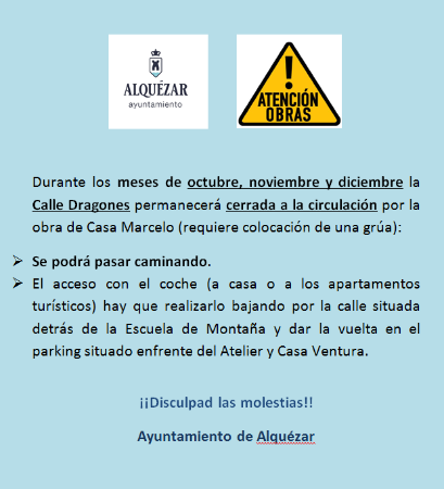 Imagen Obras en Alquézar en la calle Dragones