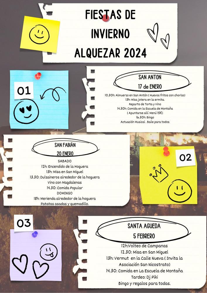 Imagen: Cartel de las Fiestas de invierno en Alquézar. Enero y febrero de 2024.