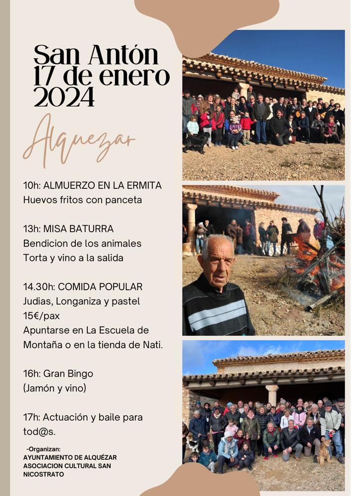 Imagen: Misa baturra en Alquézar el miércoles 17 de enero con motivo de la festividad de San Antón