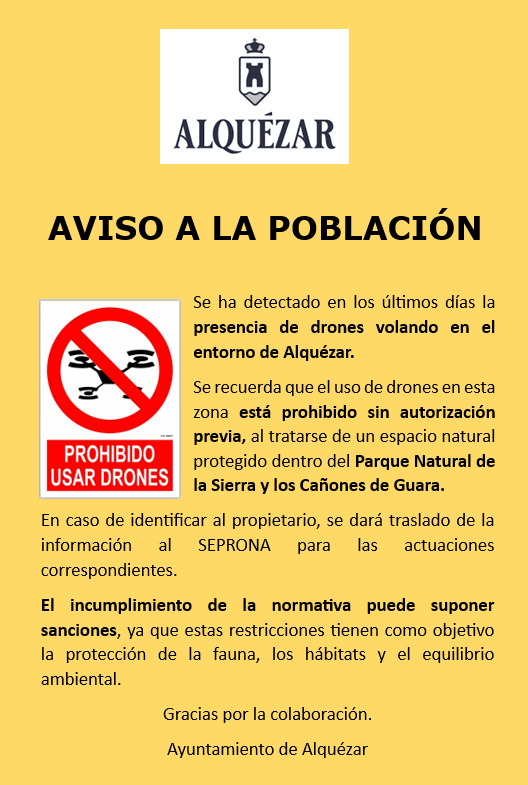 Imagen Prohibición de drones sobrevolando el Parque Natural de la Sierra y los Cañones de Guara