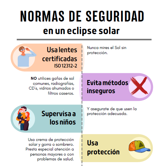 Imagen Normativa oficial para para los días del eclipse total de sol